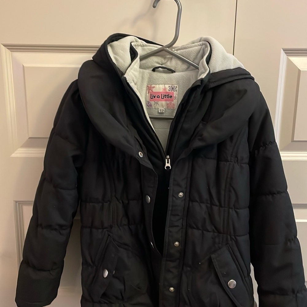 Girls black size M (7-8) winter jacket